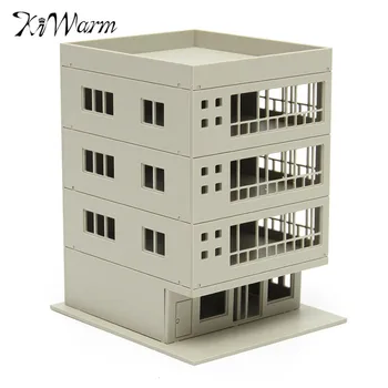 

KiWarm Modern Design 1:160 Unpainted Scale Outland Models Railway Modern 4-Story Office Building DIY Home Ornament Decor