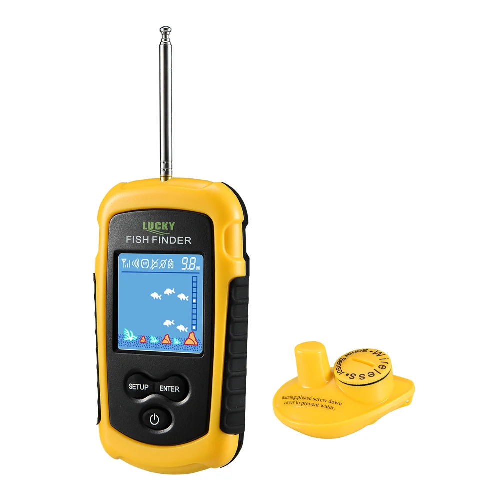 Lucky FFCW1108-1 Portable Wireless Sonar Fish Finder Echo sounder fishing Deeper with LCD Display (2)