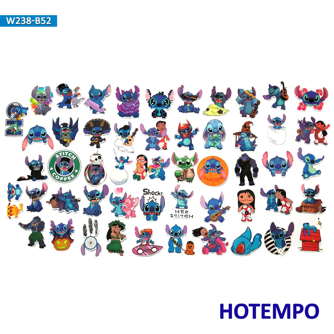 50pcs Cartoon Cute Lovely Stitch Stickers Scrapbooking Creative DIY Children Letter Diary Pegatinas Sticker