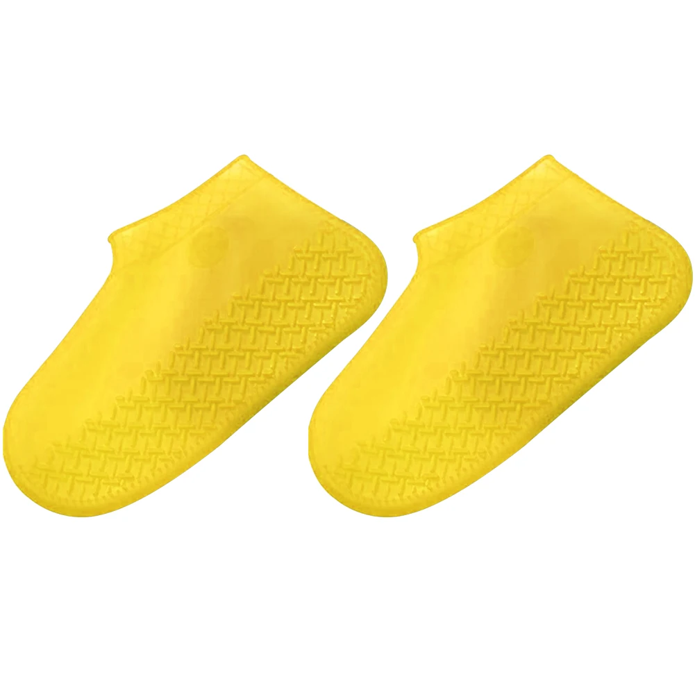 1 пара водонепроницаемых силиконовых резиновых сапог, Нескользящие мужские и женские защитные упругие утолщенные ботинки, аксессуары для улицы#2 - Цвет: Цвет: желтый