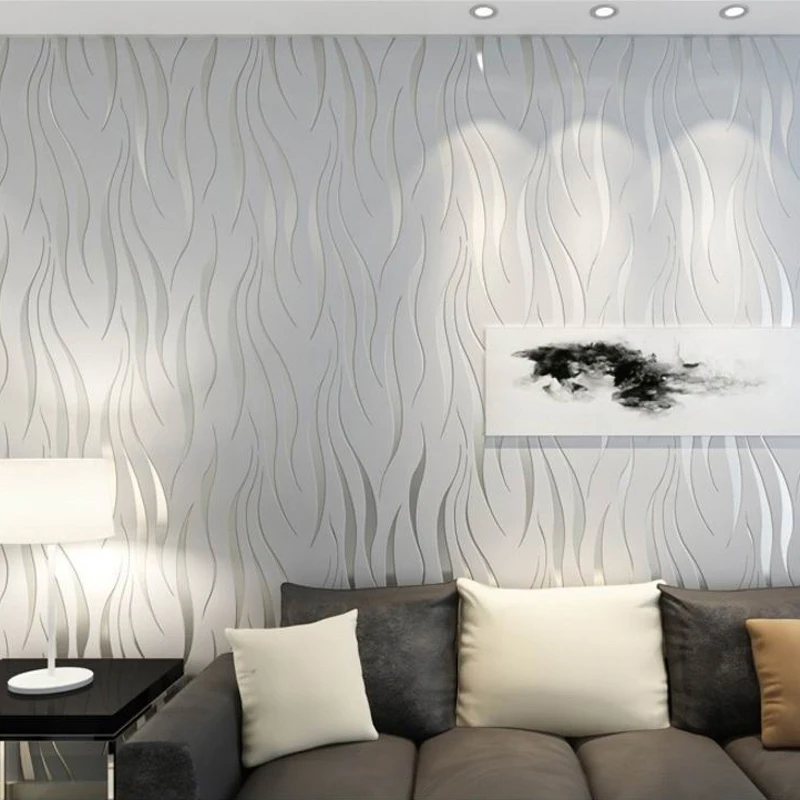 الحديثة المشارب هندسية 3D خلفيات لفة لغرفة النوم غرفة المعيشة ديكور المنزل الإغاثة رمادي شريط خلفيات تلفزيون أريكة خلفية