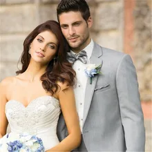 Серый Фрак костюм для дружки Мужские костюмы 2 шт.(куртка+ брюки+ галстук) TERNO для жениха Masculino Trajes De Hombre блейзер