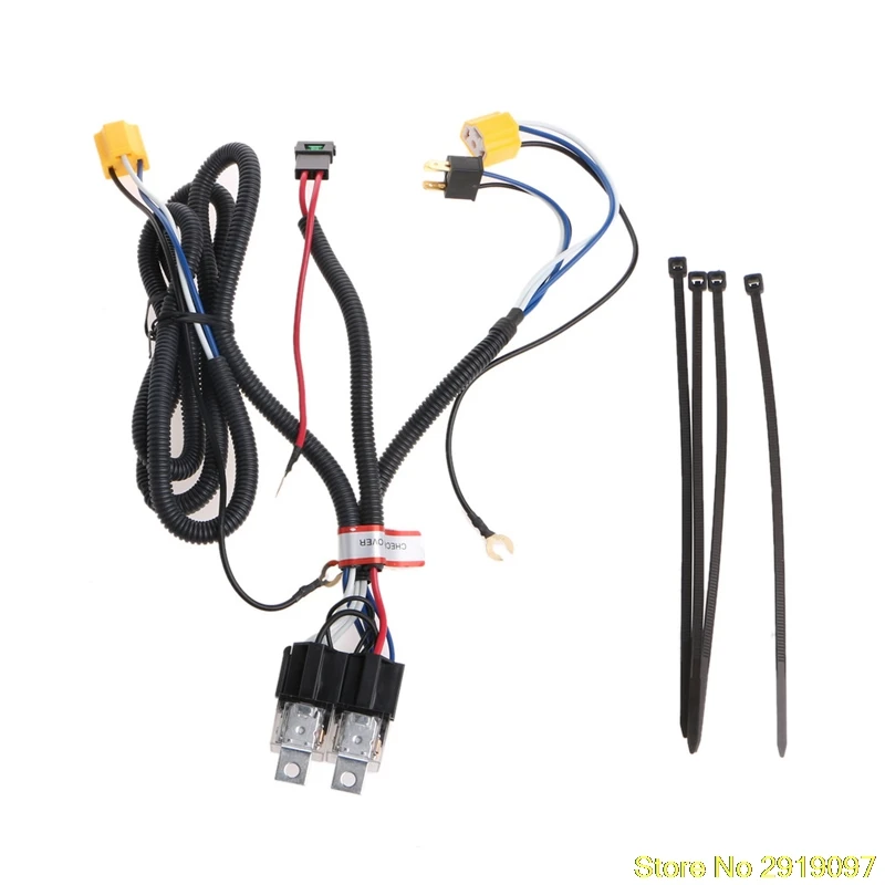 

New 1Set H4 Headlight Fix Dim Light Relay Wiring Harness System 2 Headlamp Light Bulb Drop Shipping Support