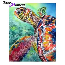 Алмазная живопись Ever Moment, цветная морская черепаха, Алмазная мозаика, вышивка 5D, картина с животными, домашний декор, настенная живопись ASF1057