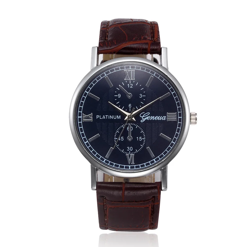 

relojes hombre 2018 men's watch Retro Design Leather Band relogio masculino Analog Alloy Quartz Wrist Watch erkek kol saati