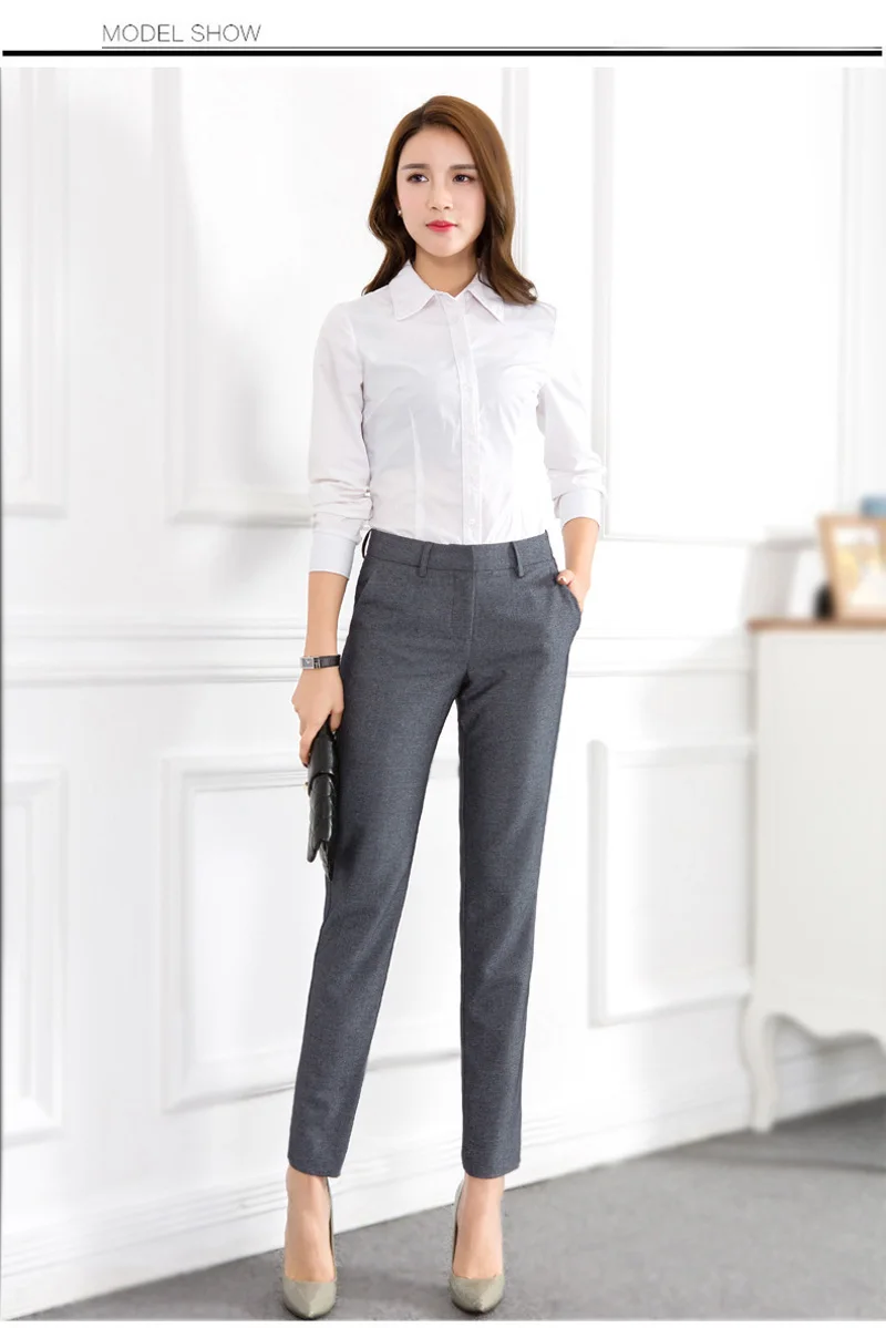 Высокое качество, женские формальные офисные рабочие штаны, черный серый деловой костюм, брюки размера плюс 4xl, женские OL узкие брюки, леггинсы