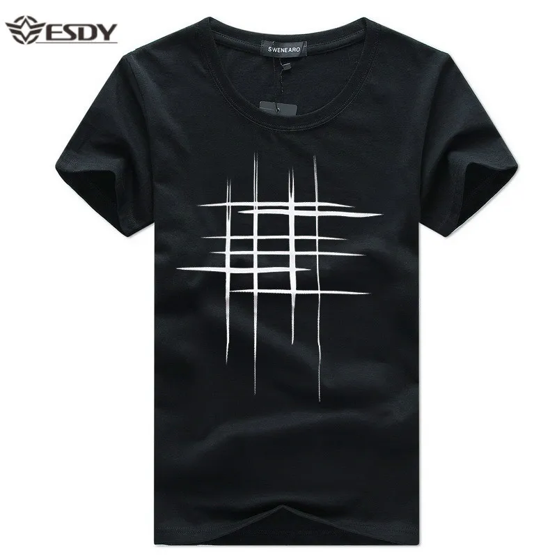 

Men's T-shirt Fashion Stripe Print Funny T-shirt Men Summer Casual Street Hip-hop Tee Shirt Male Tops