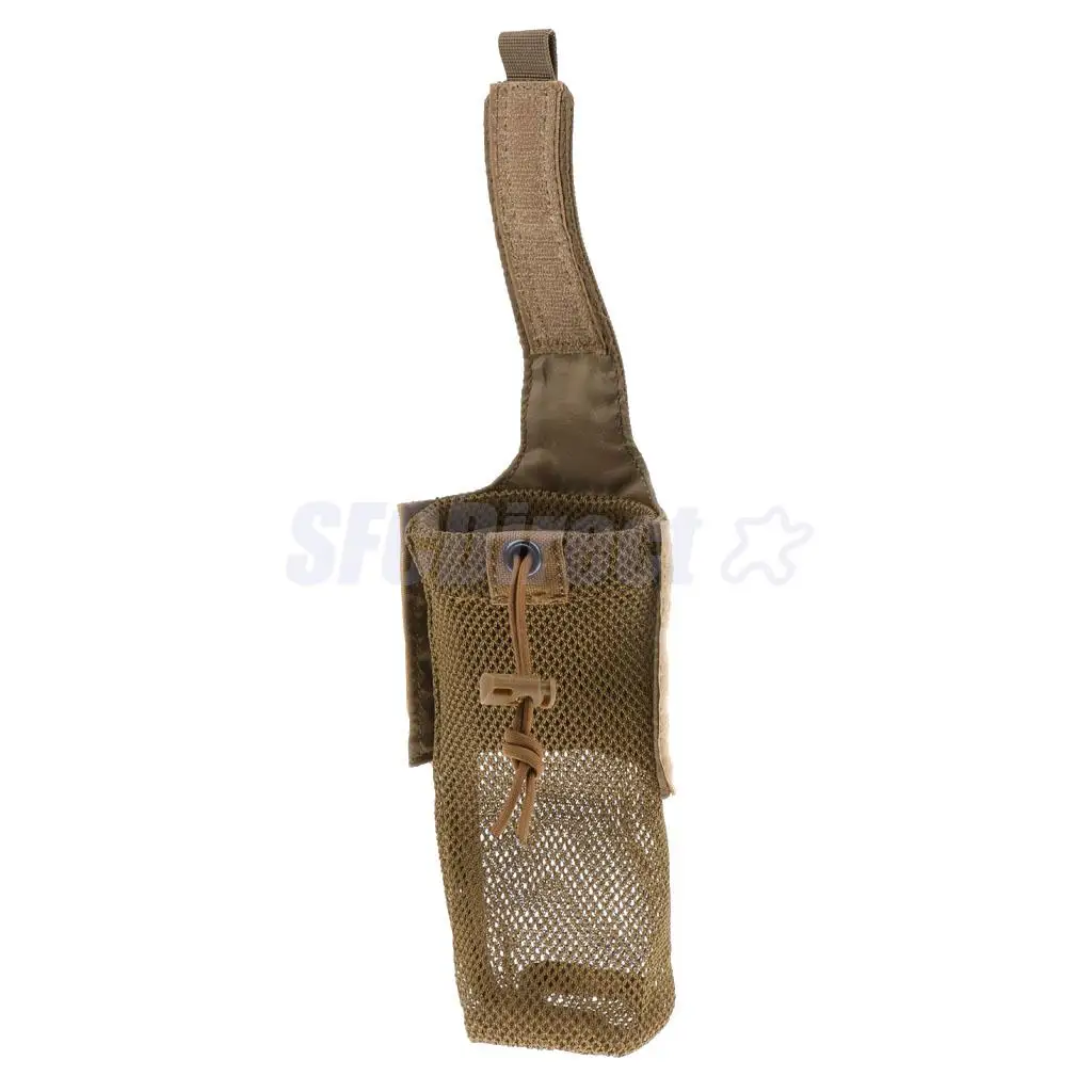 Outdoor Foldable Mesh Water Bottle Carrier Drinking Bottle Pouch Molle Bag Holder for Hunting Fishing Vest Belt