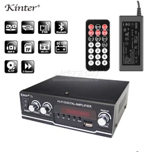 Автомобильный усилитель мощности Kinter T2 цифровой аудио плеер Bluetooth 2CH 20 Вт Hi-Fi стерео высокие басы DC12V 220-240 В USB SD MP3 fm-радио