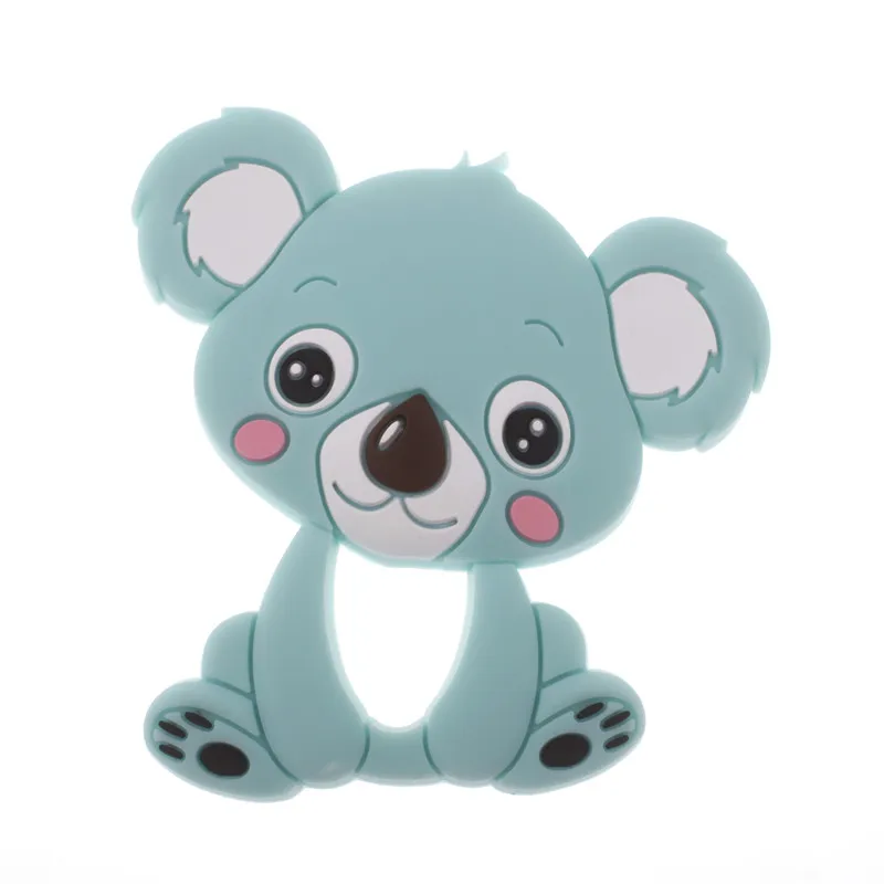 10PCS Silicone Cartoon Koala Bear Teether Pendant Bpa Free Silicone Teething Necklace Food Grade Christmas Decorations images - 6