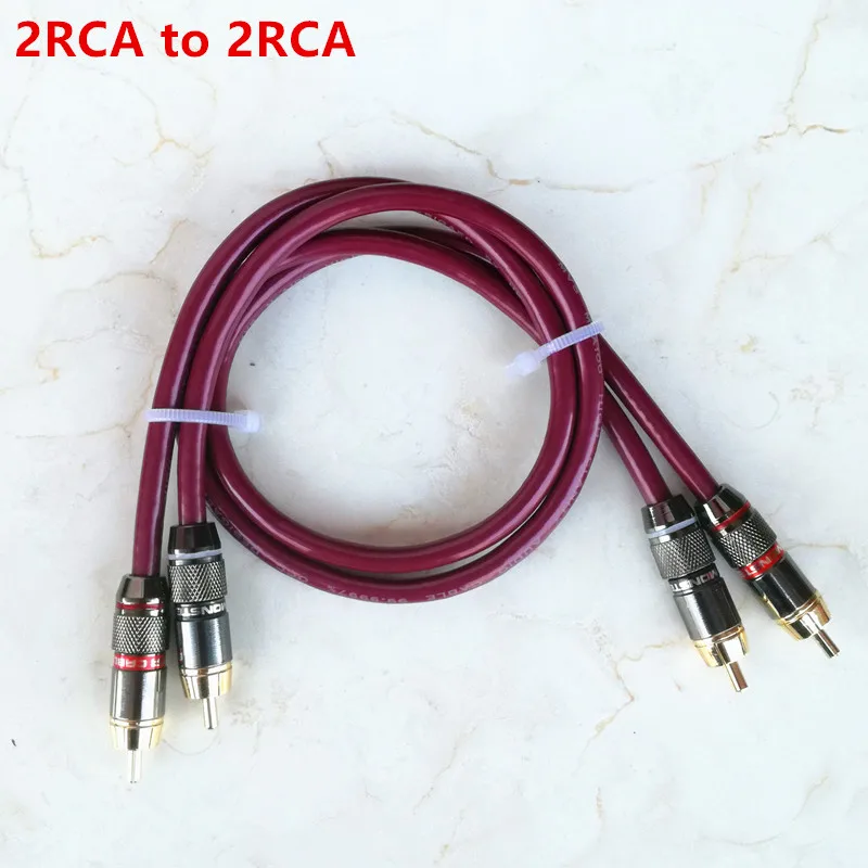 RCA к аудио линии мужской медный плетеный сетчатый экранированный кабель 99.9997%