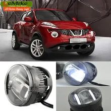 eeMrke Led Guiding DRL For NISSAN JUKE 2010 2in1 LED Fog Lights With Q5 Lens Daytime Running Lights