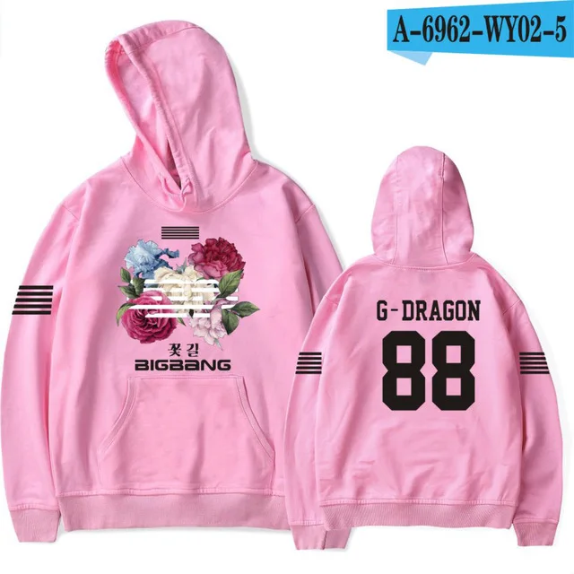 Bigbang big bang bangtan Толстовка kpop Корейская harajuku Толстовка moletom feminino Модная брендовая куртка пальто размера плюс 4xl - Цвет: pink