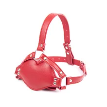 High Quality Harness Strap On Silicone Penis Mouth Port Plug Sex Lip Shaped Mouth Bite Gag For Adult Games