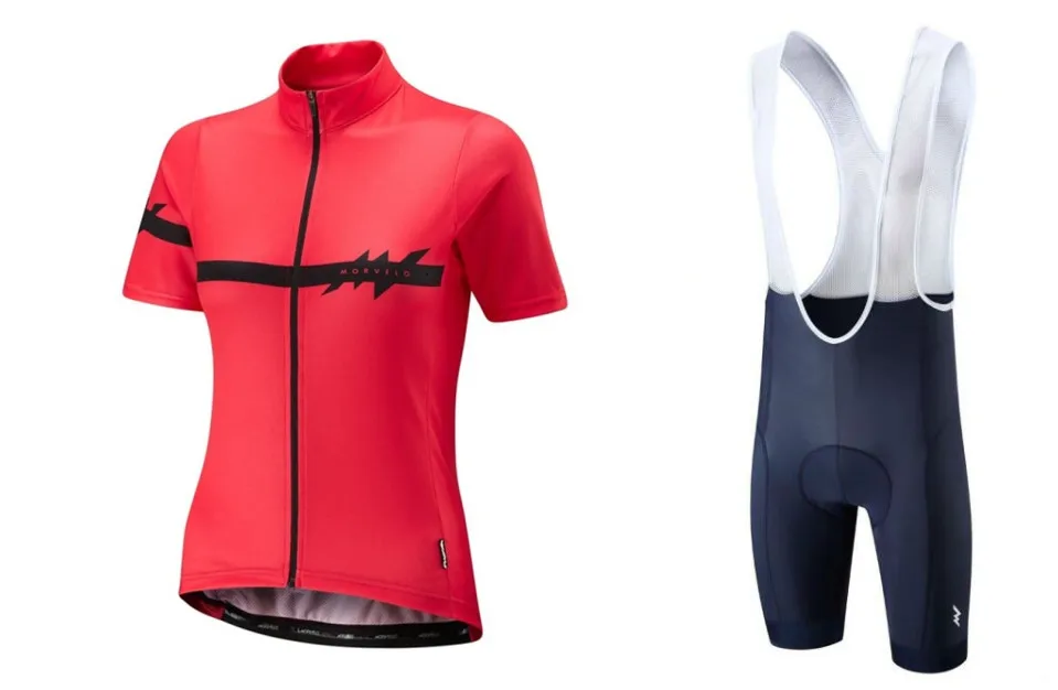 

2019 New Morvelo Pro Women Summer Cycling Jersey Short Sleeve Set Maillot bib shorts Clothes Quick Dry Bike Wear Clothing MTB