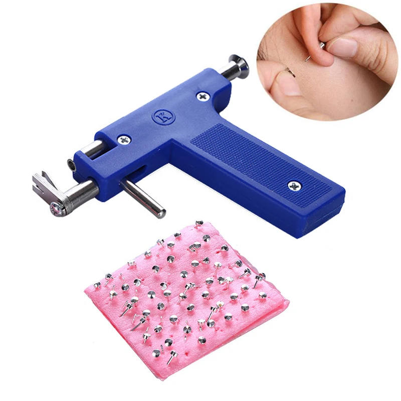 

Newest Professional Stainless Steel Body Piercing Tool Kit Ear Nose Piercing Gun with 98pcs Ears Studs Tool Kit BZ