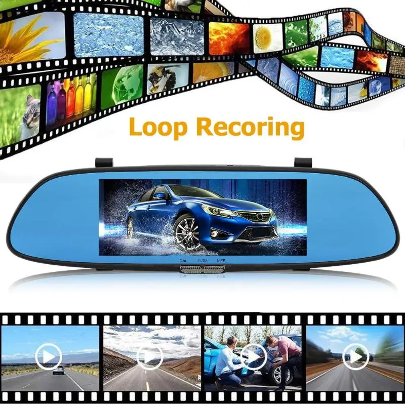VODOOL Full HD 1080P двойной объектив Автомобильный видеорегистратор заднего вида камера " сенсорный экран Видеокамера авторегистратор двойной дисплей ночного видения камера