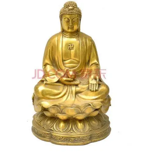 

Tibet Buddhism Pure Bronze Copper Sakyamuni Shakyamuni Amitabha Buddha Statue