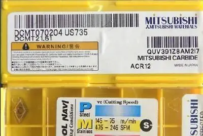

M+ DCMT070204 US735 DCMT21.51 Carbide Inserts 10PCS/Box #ZL02