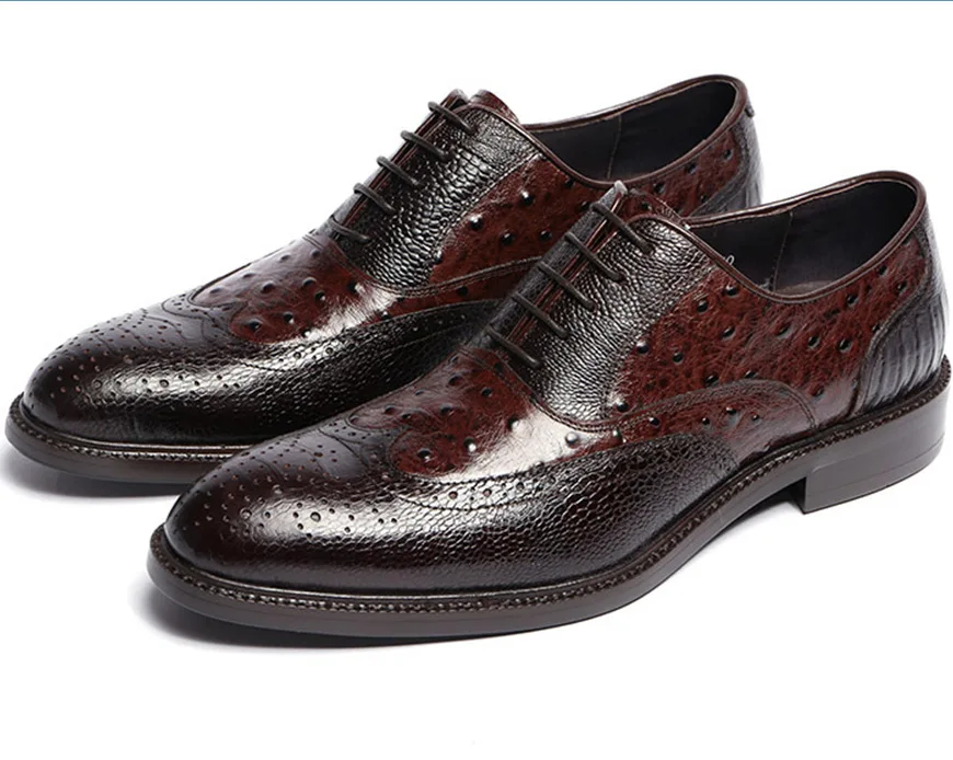 Cow leather sole Brown tan black font b mens b font oxfords font b shoes b