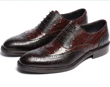 Cow leather sole Brown tan black mens oxfords shoes genuine leather dress shoes mens business shoes