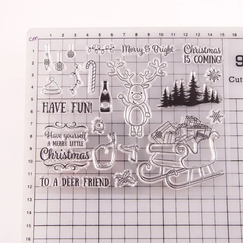 Christmas Deer Words Transparent Clear Silicone Stamp for Seal DIY Scrapbooking Photo Album Decorative T1465 | Дом и сад
