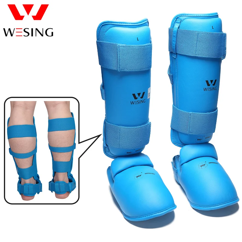 Фото Wesing WKF одобренные защитные накладки на голени и подставки для голени и перчатки для каратэ №3