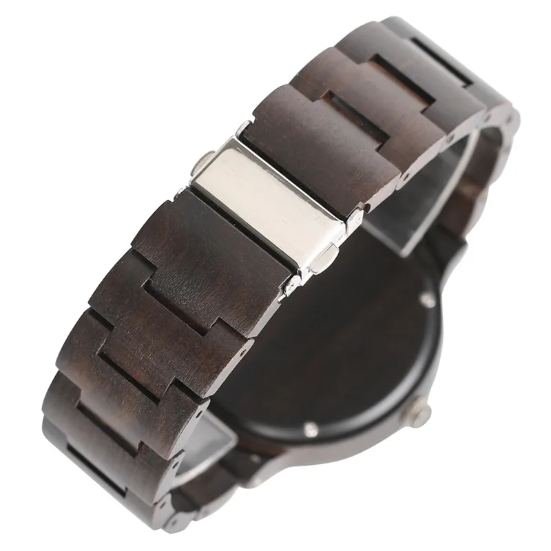 Fashion Cool Green Blue Yellow Men's Full Ebony Watch Bracelet Clasp Creative Unique Design Luxury Male Wood Watch Gift reloj