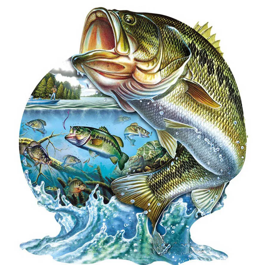 Diy Diamond painting Cross stitch Drawing  Fish 100% Full round Mosaic embroidery Paintings round pattern handcraft