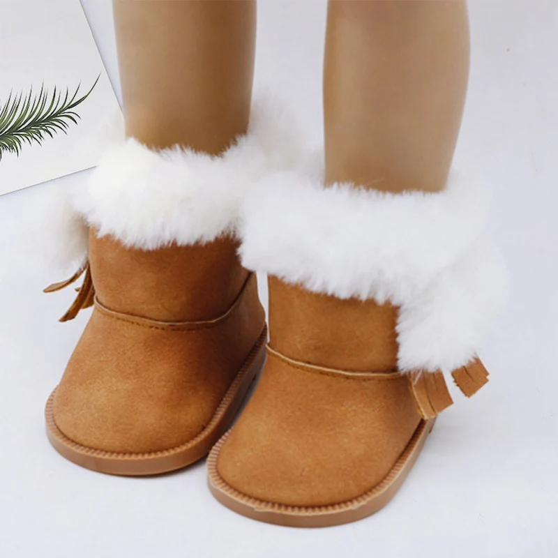 Меховые зимние сапоги обувь для девочек 18 дюймов куклы Детская кукла зимняя обувь Кукла аксессуар