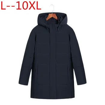 

2018 Soft Fabric Winter Men's Jacket Thickening Casual Cotton Jackets Winter Mid-Long Parka Men Brand Clothing 10XL 8XL 6XL 5XL