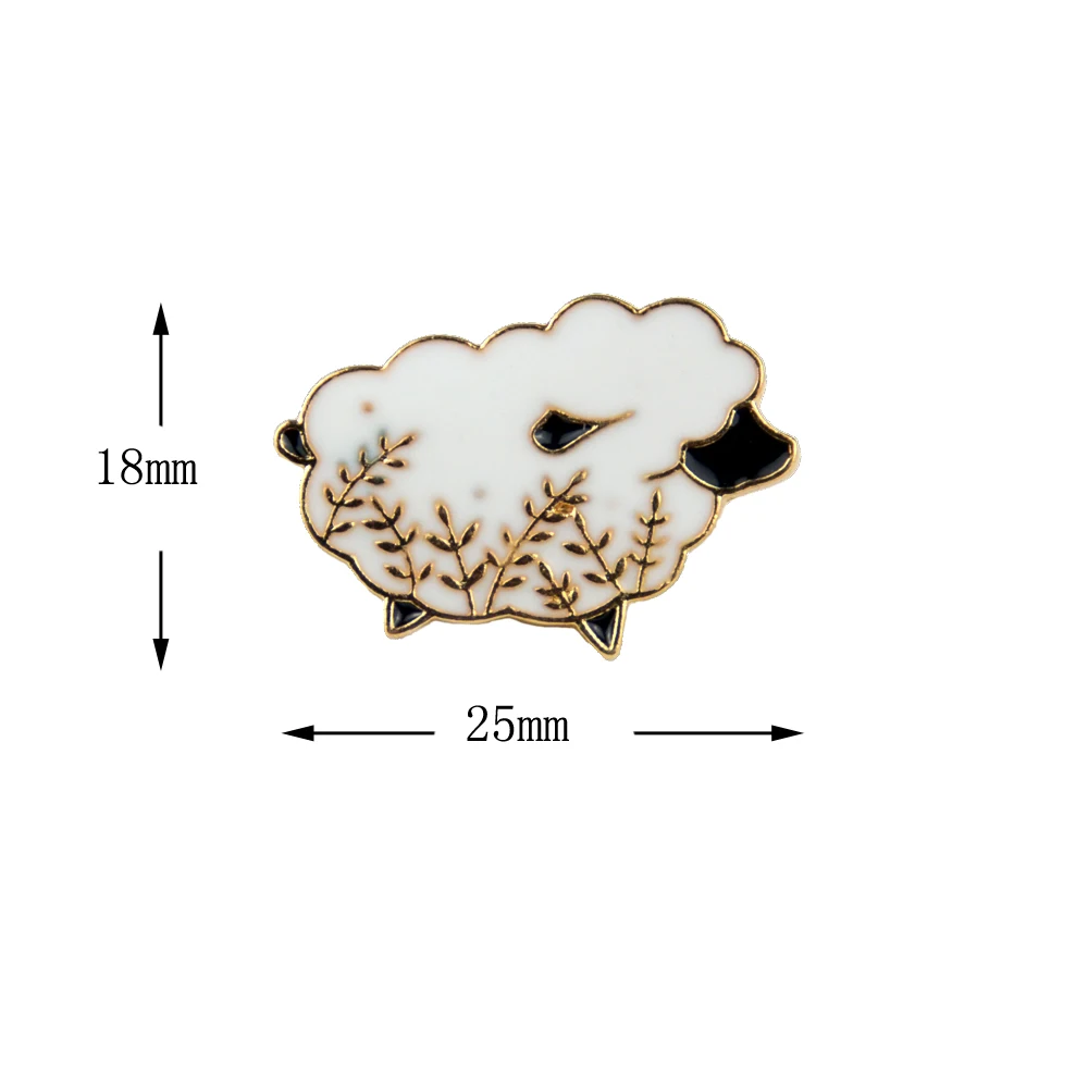 Милая овечка эмалированная брошь-кнопка для рюкзака Пальто аксессуары