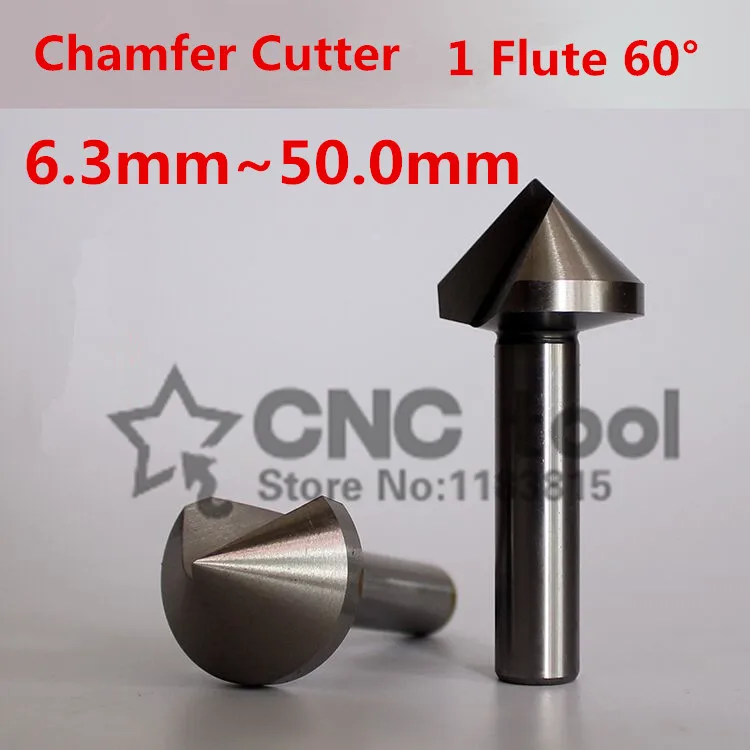 1PCS 6.3mm 50mm 60 Degree speed drills 1 Flute HSS Chamfer Chamfering