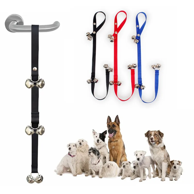Домашние собаки дверной Звонок для дрессировки веревка длина 85 см регулируемая кошка собака пульт сигнализации дверной звонок поводок для любой дверной ручки собака оборудование