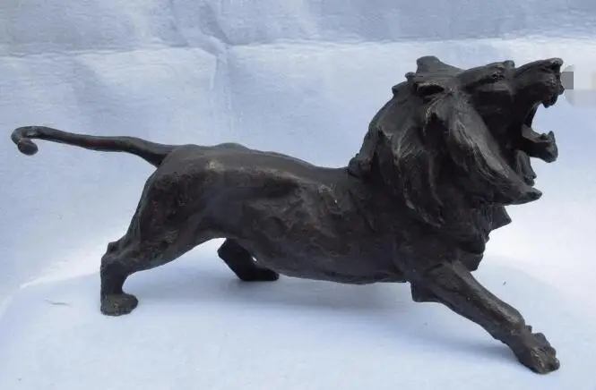 

S6923 6 Western classical Copper Bronze Carving Auspicious Lucky Lion sculpture Statue D0318