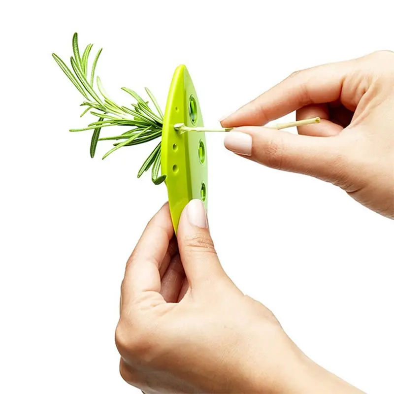 QueenTime 2 Vegetable Leaf Stripper Green Herb Stripper Rosemary Thyme Puller Kitchen Gadgets Creative Vegetable Tool Free Hands