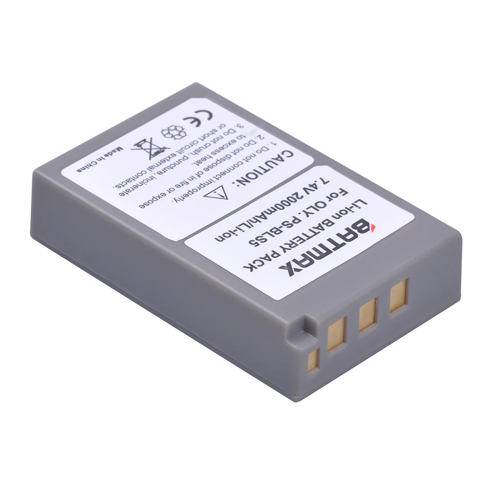 Billige 2 Stücke 2000 mAh BLS 5 BLS5 Bls50 Batterie + Dual USB Ladegerät für Olympus OM D E M10, Mark III, Mark II, PEN E PL2, E PL6, E PM2, Stylus 1