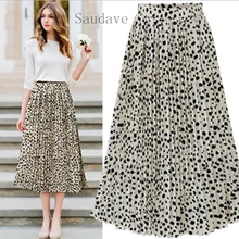 Сезон: весна-лето для женщин юбка повседневное полиэстер шифон, высокая талия модная плиссированная юбка Уличная повседневное длинные юбки для