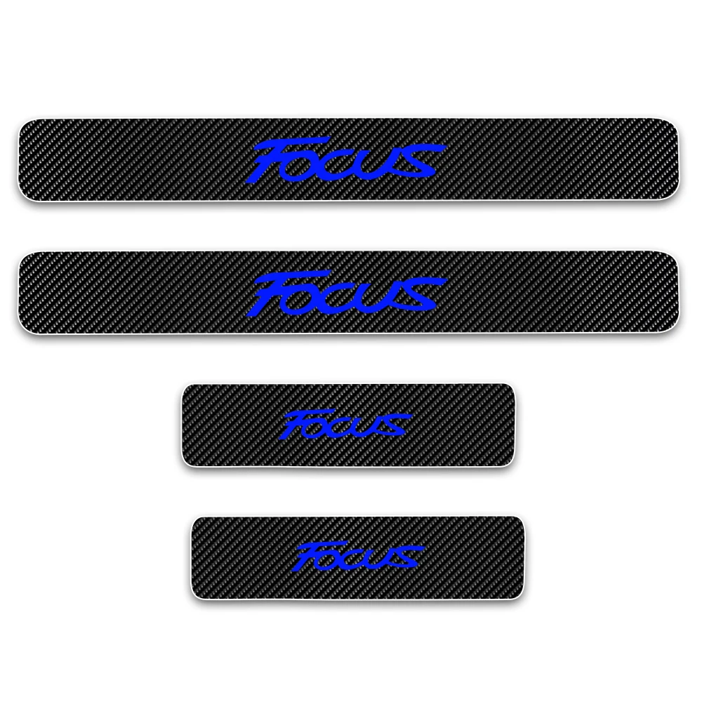 Adesivo de Fibra de Carbono Adesivo de Porta Protetor para Ford Porta de Carro Acessórios para Carro Seda Focus Bem-vindo Pedal Adesivos Auto 4 Unidades 4d 19 porta de carro, seda, bem-vindo, pedal, adesivos,