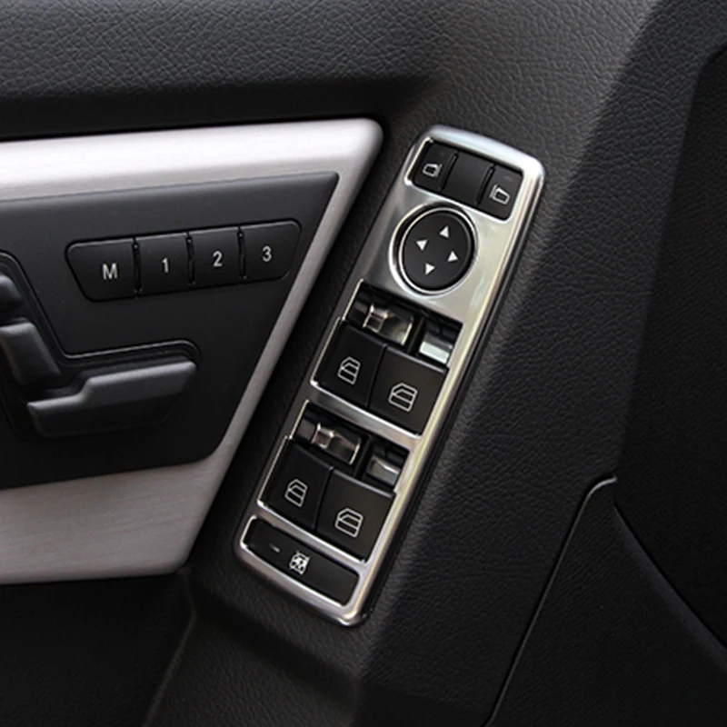  ABS Chrome Window Lift Switch Button Cover Trim For Mercedes Benz A/B/C/E/GLE/GLA/CLA/GLK/ML W212 W