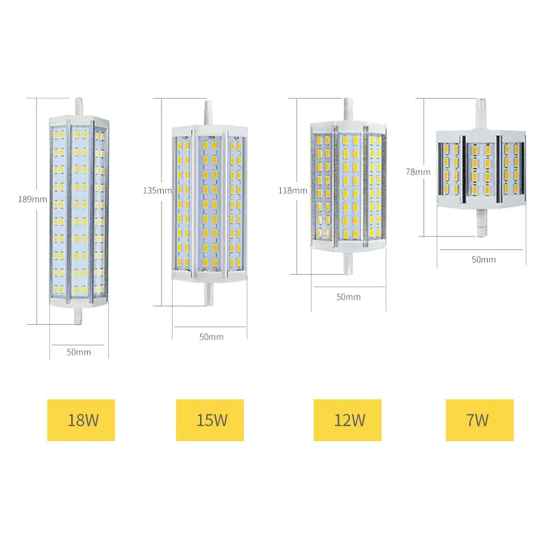 R7s led 5730 118 мм с регулируемой яркостью 189 мм 135 мм 78 мм 85-265 в SMD трубчатая лампа 230 В Энергосберегающая лампочка для замены дома # 2c