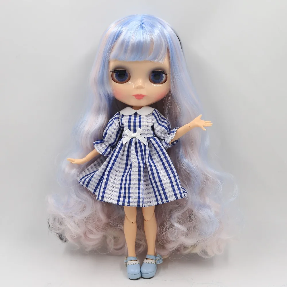 Кукла ледяная DBS Blyth 1/6 bjd сустав тело натуральная кожа синий розовый черный волос