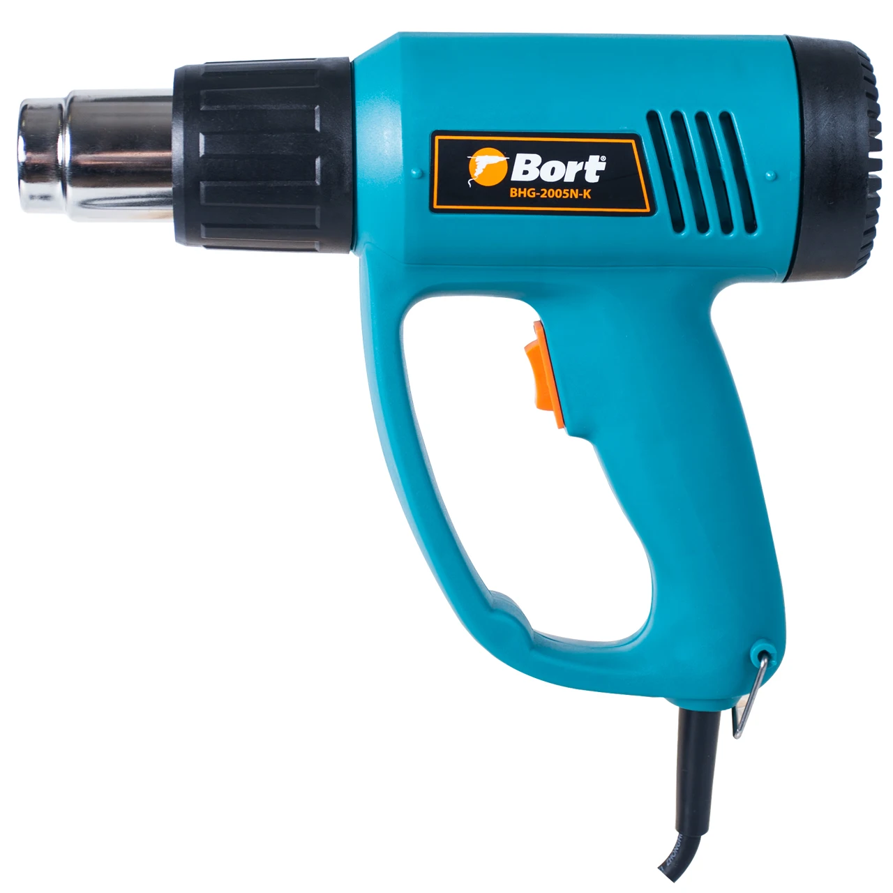 Фен технический Bort BHG-2005N-K (Мощность 2000 Вт, 2 режима работы, 350/550 °С, 300/500 л/мин, защита от перегрева)