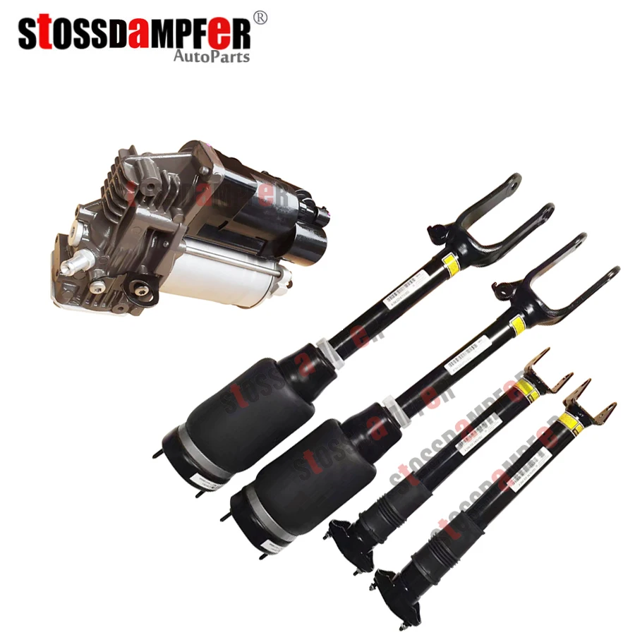 

StOSSDaMPFeR 5pcs Front Air Shock Without ADS Rear Air Ride Air Compressor Fit Benz W164 GL450 ML X164 GL 1643206113 1643200304