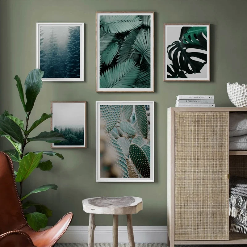 

Cactus Fresh Green Big Leaves Nordic Posters And Prints Wall Art Canvas Painting Tropical Plants Wall Pictures For Living Room