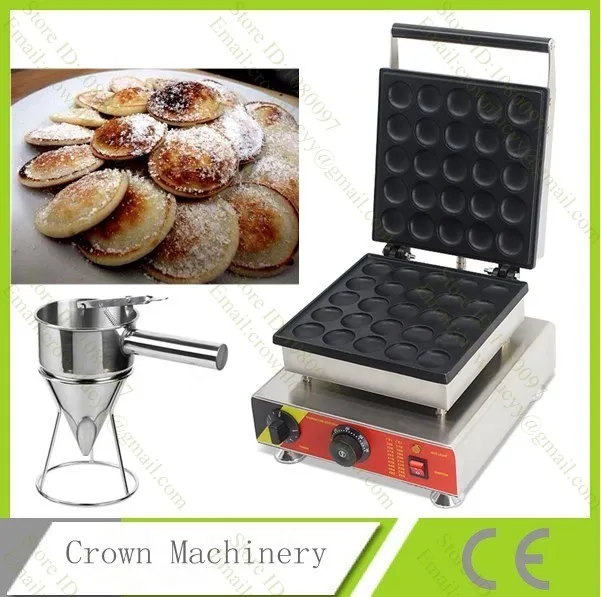 

Commercial Nonstick 110v 220v Electric 25pcs Mini Poffertje Dutch Pancakes Machine Maker Baker with Batter Dispenser