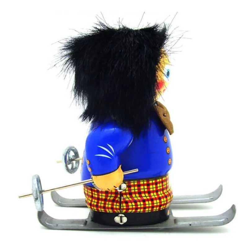 Винтажный Ретро лыжный робот для девочек Коллекционная жестяная игрушка классический заводной жестяная игрушка для взрослых детей коллекционный подарок