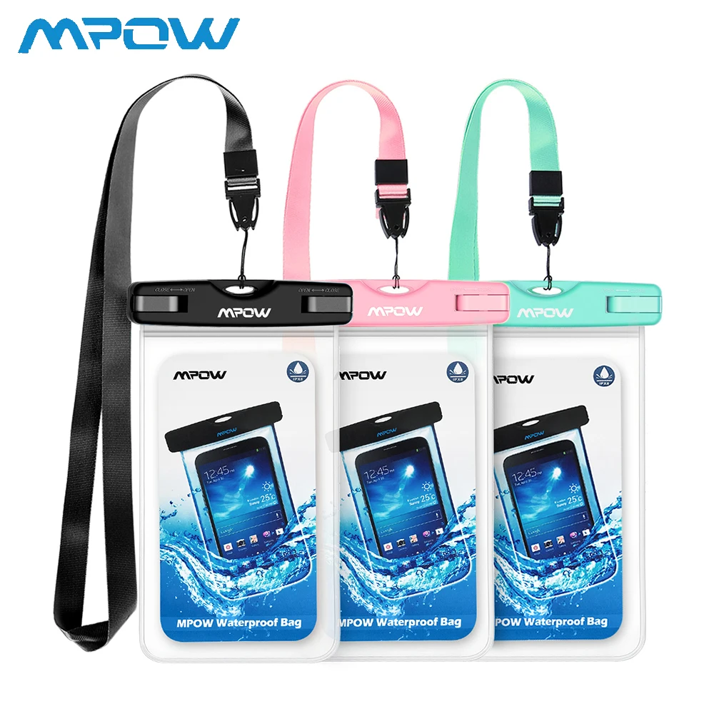 

3PCS MPOW Universal Waterproof Bag Case Dust-proof Underwater Swimming Cell Phone Pouch for iPhone for Samsung for Xiaomi