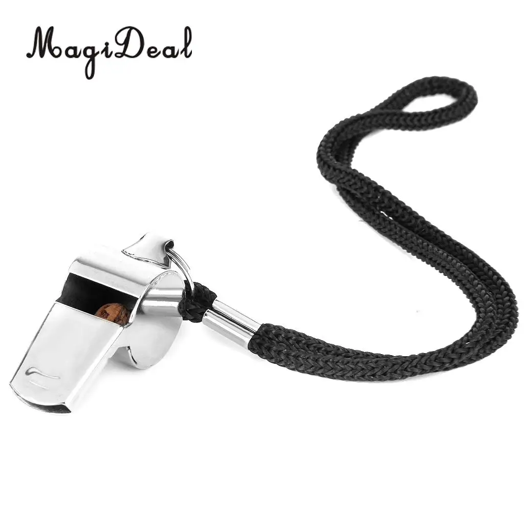 MagiDeal Double Sided Football Soccer Referee Flip Coin Toss Coin Plus Sports Referee Metal Whistles with Lanyard