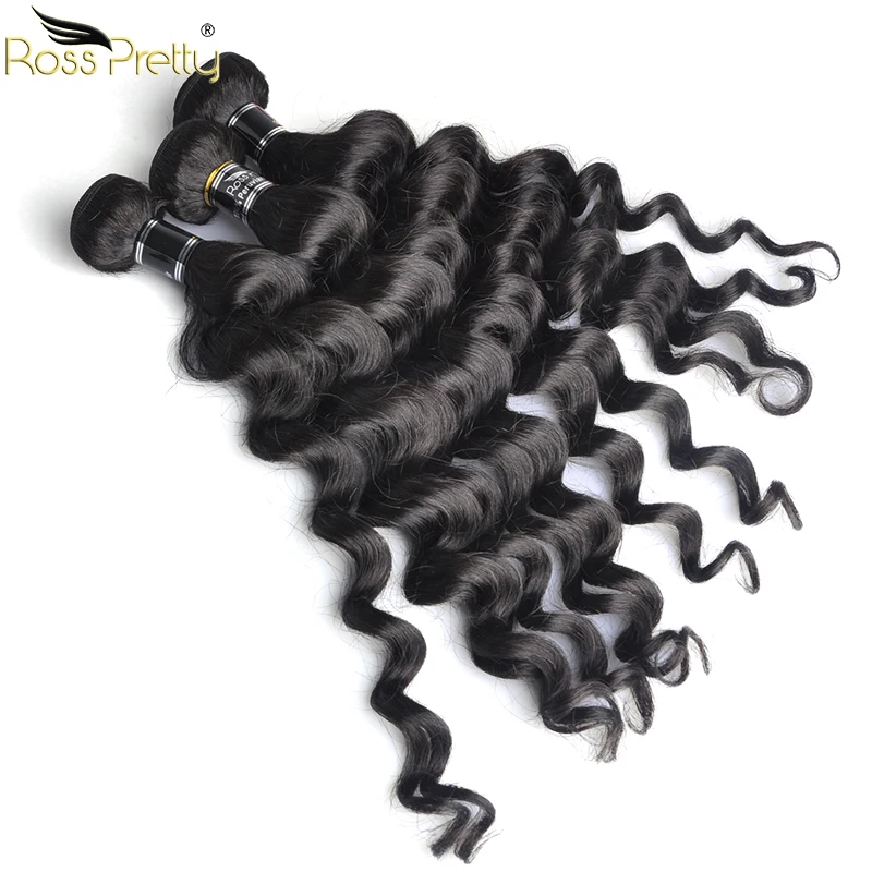 Росс довольно Remy воды свободные перуанских натуральные волосы Weave Связки Natural